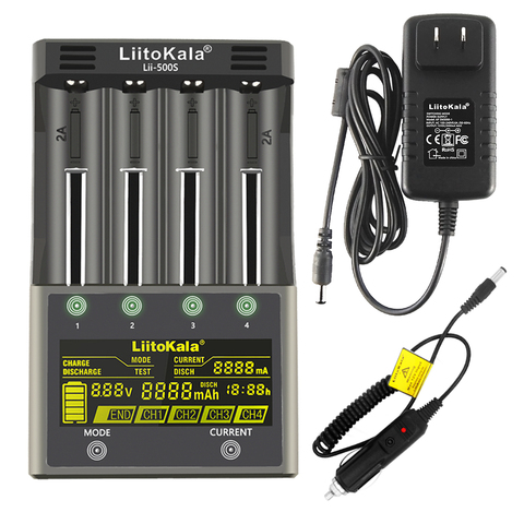 LiitoKala Lii-PD4 Lii-PL4 Lii-402 lii-500 cargador de 18650 para 18350, 26650, 10440, 14500, 16340 NiMH cargador inteligente de la batería ► Foto 1/5