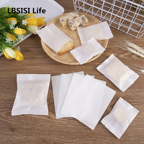 LBSISI Life 100 Uds de algodón blanco bolsas de papel para dulces para cumpleaños bebé ducha pastel de piña caramelos turrón regalo embalaje ► Foto 1/5