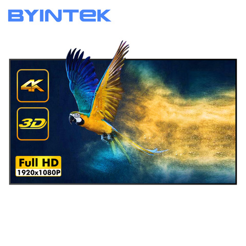 BYINTEK-pantalla de proyección para proyector, 100 pulgadas, 120 pulgadas, 16:9, portátil, juego de películas blanco, plegable, frontal y trasera, cine en casa al aire libre ► Foto 1/6