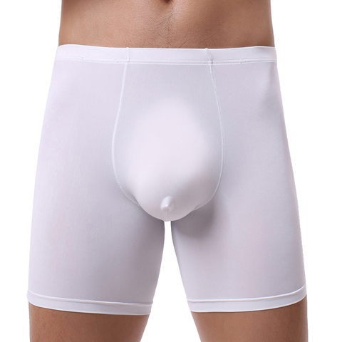 Calzoncillos cortos de seda de hielo para hombre, Bóxer largo, ropa interior Sexy ► Foto 1/6