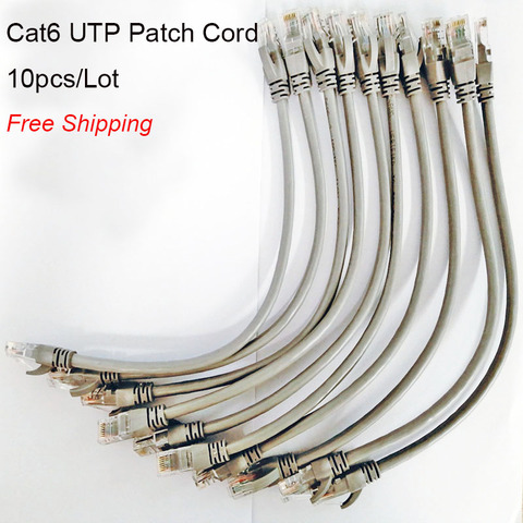 Envío gratis 10 unids/lote 0.5ft 0.65FT 1FT CAT6 UTP Cable redondo Cables Ethernet Cable de red de alambre de RJ45 Cable de parche negro Cable de Lan ► Foto 1/6