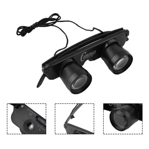 Telescopio óptico de pesca al aire libre, lupa 3x28, estilo de gafas ► Foto 1/6