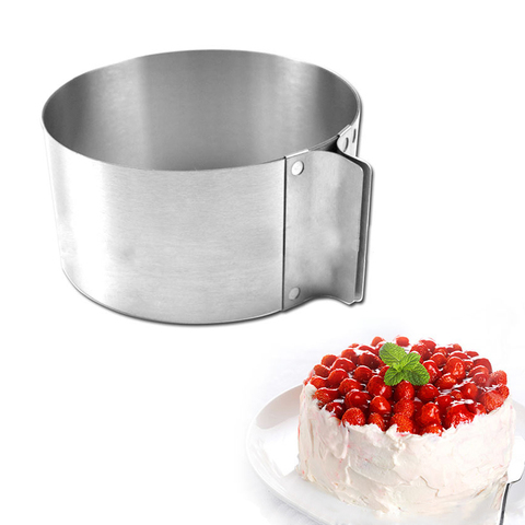 Cortador de pasteles en capas ajustable, 16-30cm, acero inoxidable, retráctil, Circular, herramienta de corte de anillo para Mousse, redondo ► Foto 1/6