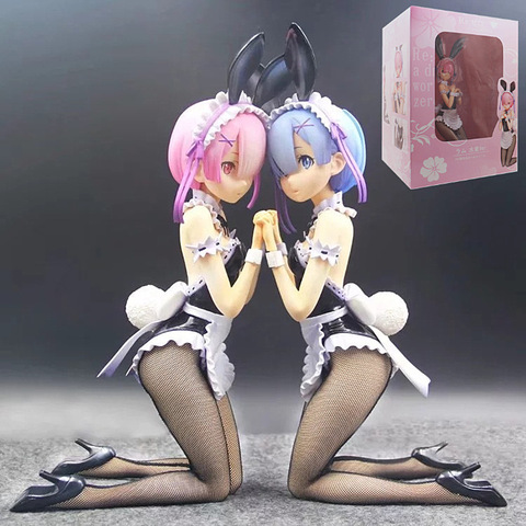 Figura de acción de Anime Re de 30CM, figura de vida en un mundo diferente de zero Ram y Rem, traje de dama, chica conejito Ram, juguetes en miniatura de PVC ► Foto 1/6