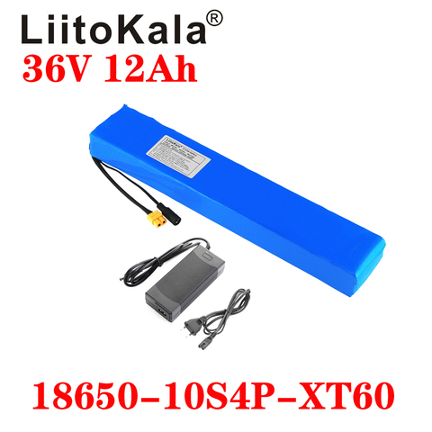 Liitokala-batería eléctrica para moto, 36V, 12ah, 10S4P, alta potencia y capacidad, 42v, 18650, litio, Scooter con BMS, 42V, 2A ► Foto 1/6