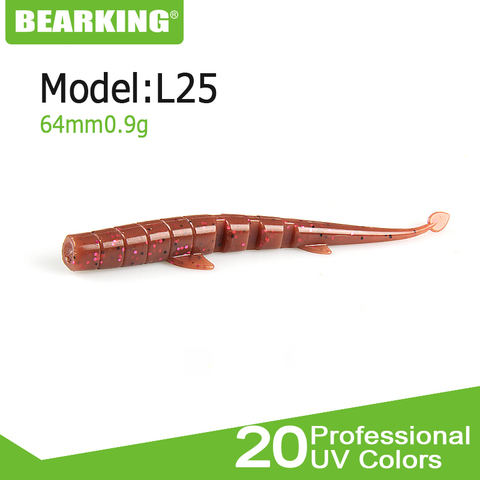 BEARKING 20 piezas 64mm 0,9g pesca atractivo cebo artificiales Wobblers suaves señuelos de Shad carpa de silicona de pesca cebos blandos frente ► Foto 1/5