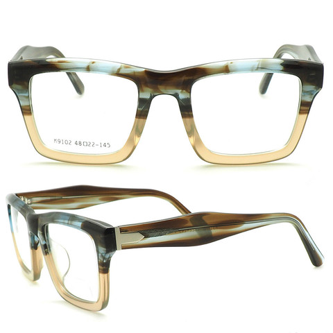 Montura de gafas de acetato Vintage Unisex, gafas lentes transparentes ópticas de llanta completa, Retro, graduadas, para miopía, Unisex ► Foto 1/5