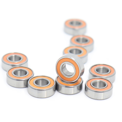 Rodamientos de bolas de ABEC-3 en miniatura, MR105-2RS MR105RS de rodamiento (10 Uds.) 5x10x4mm, naranja sellada, calidad MR105 2RS ► Foto 1/6