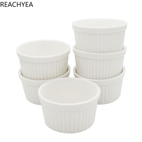 Taza de soufflé de porcelana, Ramekins de cerámica, 4oz/120ml, paquete de 6 ► Foto 1/4