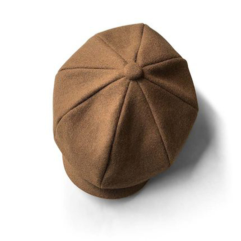 Sombrero de lana de camello para hombre y mujer, gorra de lana de Color negro y marrón, estilo Retro, de Tweed, cálido, octogonal, BLM65 ► Foto 1/6