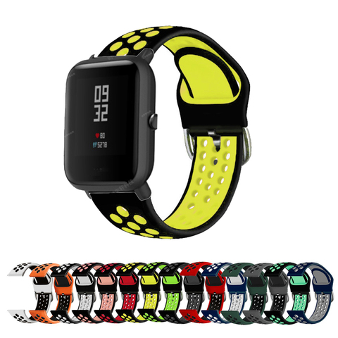 Correa de silicona para reloj inteligente Xiaomi Huami Amazfit, pulsera de silicona suave para relojes inteligentes Xiaomi Huami Amazfit Bip BIT Lite 1S ► Foto 1/6