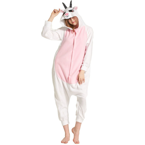 Pijamas de animales de oveja Kigurumis para adultos, Unisex, pijama de cabra para mujer, traje de franela cálido para fiesta, ropa de dormir, monos Cospaly ► Foto 1/6