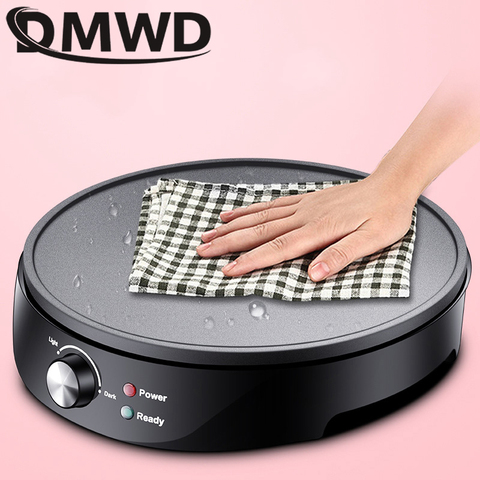 DMWD-plancha antiadherente eléctrica para hacer crepes, sartén para Pizza y tortitas, 220V, rollo de primavera chino para freír carne, asador, EU ► Foto 1/3