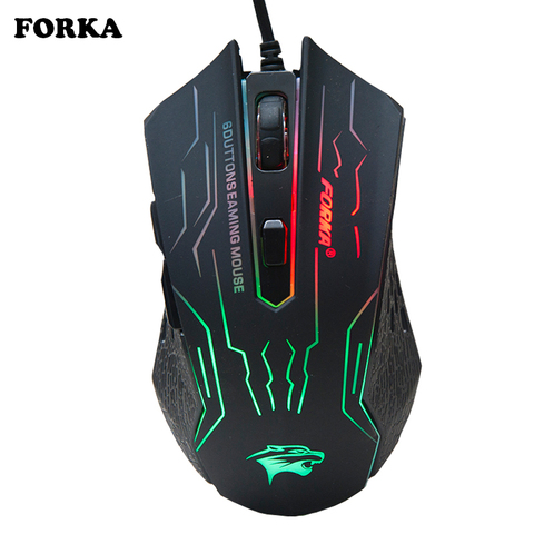 Ratón de computadora portátil con 6 botones y ergonomía para jugador, 3200DPI, clic silencioso, Ratón USB de juegos con cable, para PC, Mac, juego de portátil LOL Dota 2 ► Foto 1/6