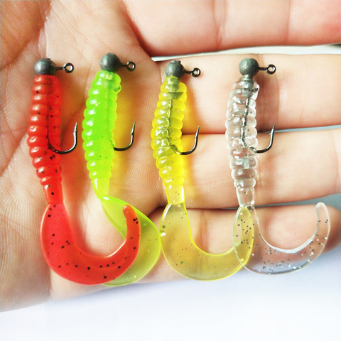 Señuelo suave Wobblers de gusano para pesca, cebo de pesca de 55mm, 2,3g, de silicona aritioficial, olor a sal, Lucio, Jigging, carpfishing, 1 Uds. ► Foto 1/6