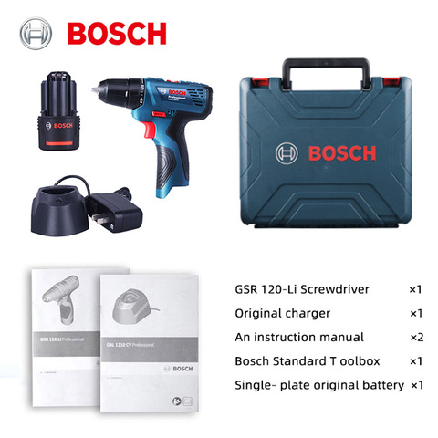 Bosch-destornillador eléctrico GSR 120-Li Taladro eléctrico de litio, 12V, control de velocidad, adelante y marcha atrás ► Foto 1/6