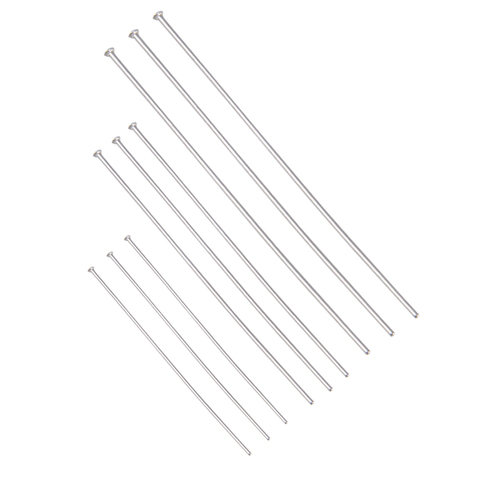 100 unids/lote de acero inoxidable de cabeza plana pines agujas resultados de la joyería de DIY pendientes de cordón Headpins para la fabricación de la joyería ► Foto 1/6