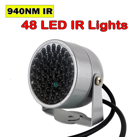 Iluminador Invisible infrarrojo de 940NM, 60 grados, 48 luces LED IR para visión nocturna, seguridad CCTV, 940nm, luz de relleno para cámara IR ► Foto 1/6