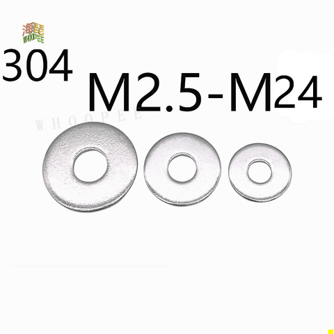 1-50X M2.5 M3 M3.5 M4 M5 M6 M8 M10 M12 M14 M16 A2-70 304 de acero inoxidable de gran tamaño grande más arandela plana simple Junta ► Foto 1/3