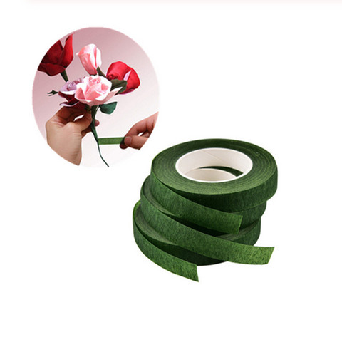 1PC 30 yardas verde cinta de tallo Floral papelería cinta DIY Cinta adhesiva decorativa con cierre elástico cinta Flor de nilón suministros ► Foto 1/6