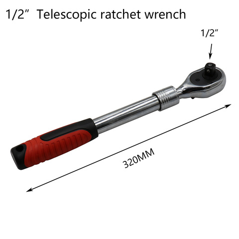 Herramienta de llave de mango de trinquete telescópico, extensor de 72 dientes, 1/2 pulgadas ► Foto 1/4