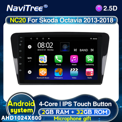 Android 2G + 32G Radio de coche Bluetooth Wifi SWC DVR GPS Multimedia navegación jugador para SKODA Octavia (UV) 3 A7 2013, 2014, 2015, 2016, 2022 ► Foto 1/6