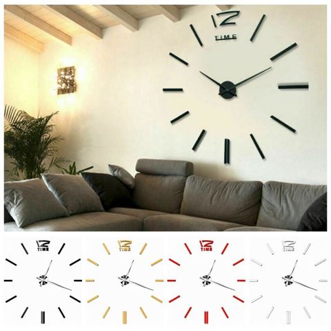 Reloj de pared de cuarzo para sala de estar, novedoso Reloj de pared con aguja de Europa, pegatinas para espejo DIY 3D ► Foto 1/6