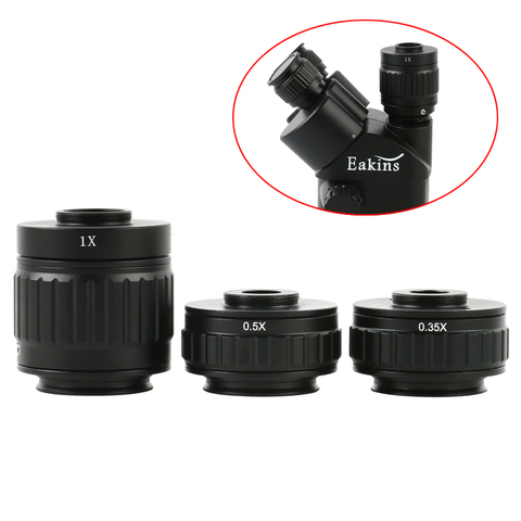 Adaptador de lente de montaje de cámara ajustable, adaptador de montaje en C para nuevo tipo Trinocular, microscopio estéreo, 1X 0.35X 0.5X C ► Foto 1/6