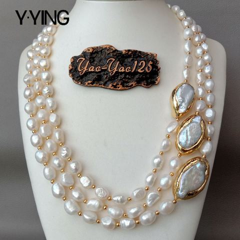 Y · YING-collar de perlas barrocas cultivadas de 20 