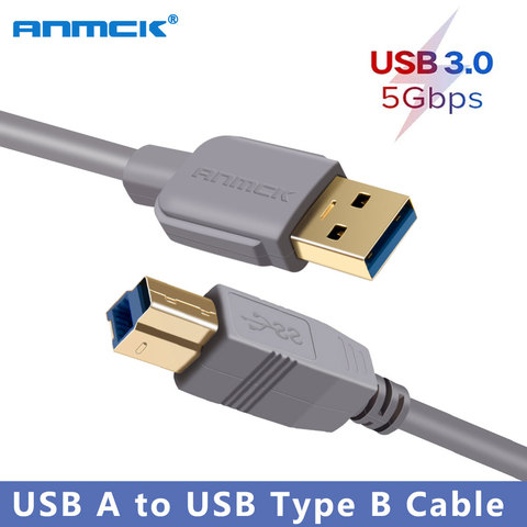 Anmck USB Cable USB para impresora tipo B macho A macho USB 3,0 Cable 2,0 para Canon Epson HP ZJiang etiqueta impresora CAD 1,5 m 3m 5m 10m ► Foto 1/6