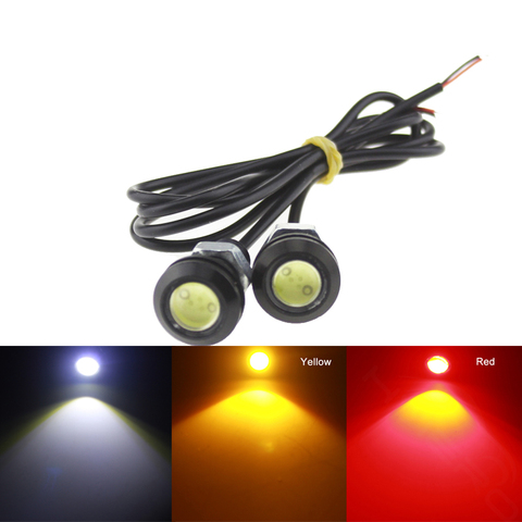 2x señal del coche LED bulbo COB Auto DRL luz corriente diurna ojo de águila lámpara de niebla de freno de aparcamiento marcha atrás estilo amarillo rojo 18 MM 23 MM ► Foto 1/6