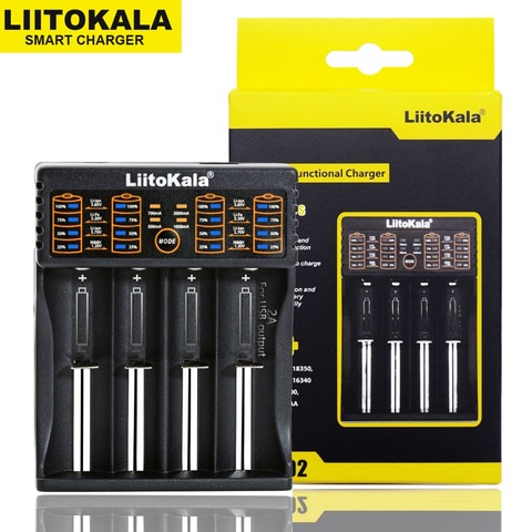 Liitokala Lii-100 Lii-202 Lii-402 Lii-PL4 1,2 V 3,7 V 3,2 V 3,85 V AA 18650 18350 26650 18350 NiMH litio cargador inteligente ► Foto 1/6