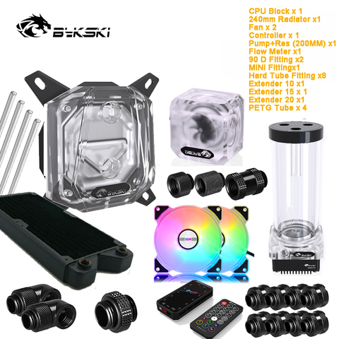 Bykski-Kit de refrigeración por agua para PC, tubo duro dividido para Intel AMD Ryzen /NVIDIA RTX 3080 3090, tarjeta de vídeo, CPU + juego de enfriador GPU ► Foto 1/5