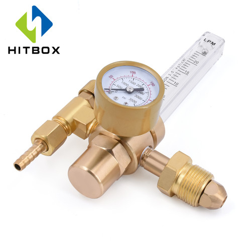 HITBOX-medidor de flujo regulador de argón CO2, CGA-580 MIG TIG, diseño de marca, 25lpm, cobre puro ► Foto 1/6