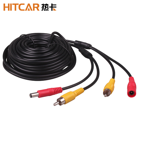 Cable de extensión para coche, camión, autobús, estacionamiento, cámara CCTV doméstica, 5, 10, 15, 20 metros de cc, RCA, AV, vídeo, 12V, 24V ► Foto 1/2