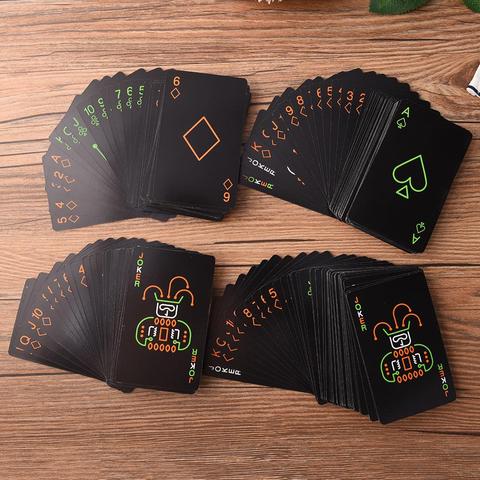 1 Juego de cartas luminosas negras que brillan en el Bar oscuro KTV Noctilucent Fluorescen colección de cartas de póquer de noche ► Foto 1/6