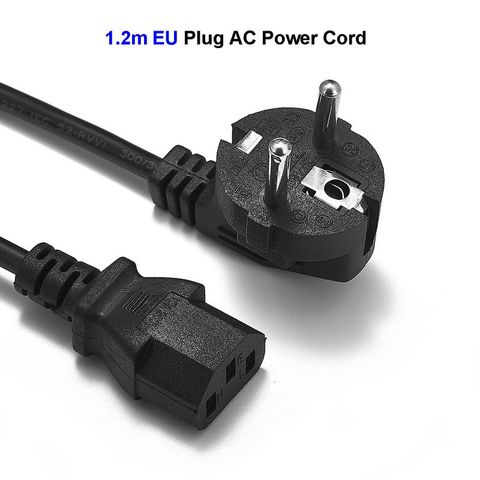 Europea Cable de energía UE 1,2 m 100W Euro enchufe Schuko IEC C13 Cable de alimentación AC adaptadores ► Foto 1/6