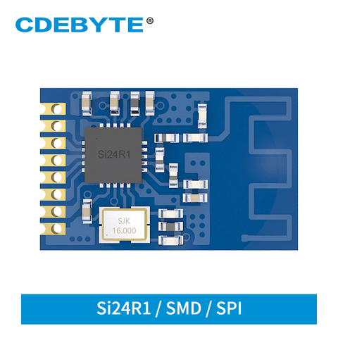 Módulo de radiofrecuencia Si24R1 2,4 GHz nRF24L01 + GFSK ISM SPI E01C-ML01S SMD Antena de PCB módulo receptor de comunicaciones de potencia inalámbrica mejorada ► Foto 1/6