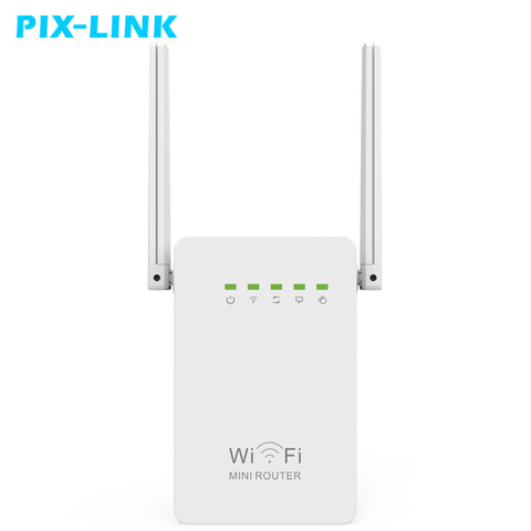 Minienrutador WiFi de 300Mbps, repetidor de red de largo alcance, amplificador de Puente único, antenas externas duales, Modo AP WR02ES ► Foto 1/6