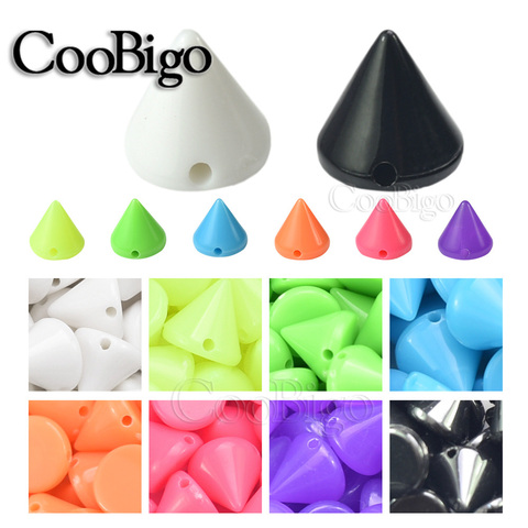 100 Uds colorido plástico 7*8mm punta Punk remache cono pendientes de cuentas para pulsera bolsa de ropa de zapatos de costura para manualidades DIY accesorio ► Foto 1/6