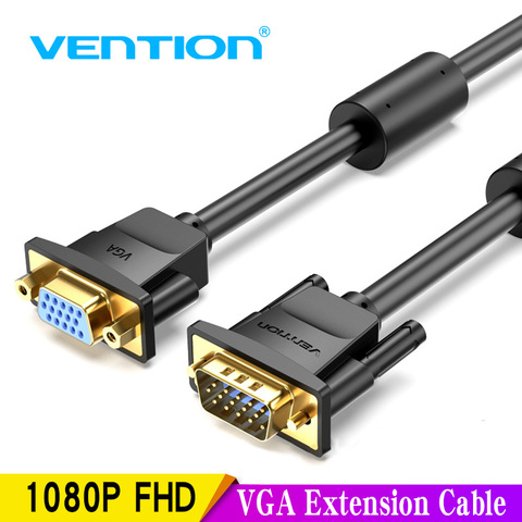 Vención de La VGA 1m Cable de extensión de 1,5 m 2m 3m de alta calidad Cable macho a hembra extensor de Cable VGA Cable para computadora Monitor proyector 5m ► Foto 1/6