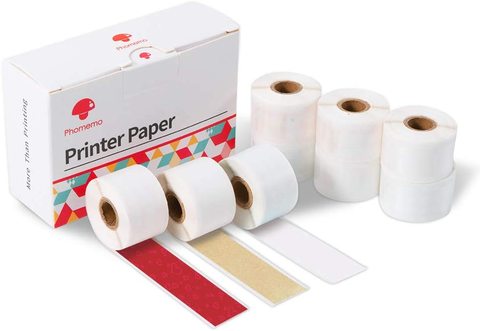 Phomemo-papel adhesivo para impresora, película térmica totalmente transparente, pegatina de polvo dorado, película térmica de 15mm x 3,5 m para phoemo M02S ► Foto 1/6
