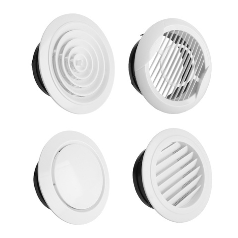 Cubierta de ventilación de aire ajustable, conducto redondo, agujero de pared, rejilla de ventilación de aire abs, rejilla de cocina, baño, salida de aire fresco ► Foto 1/6