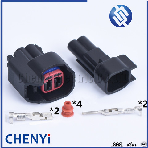 2 juegos de 2 pines EV6 a EV1 coche auto impermeable macho hembra inyector de combustible conector de la boquilla enchufe de metanol para Ford Chevrolet ► Foto 1/6