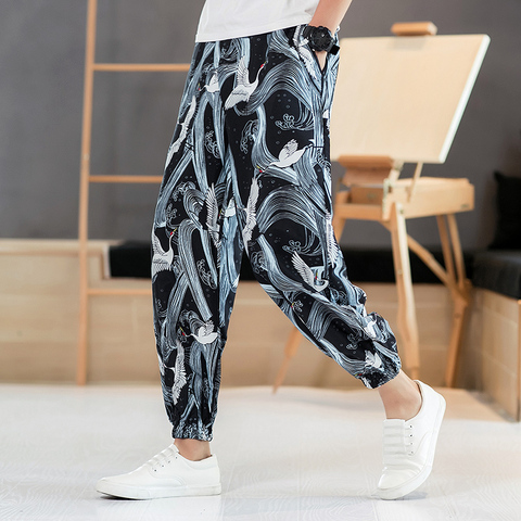 Pantalones Haren con estampado de moda para hombre, pantalones Vintage para hombre, pantalones para correr de estilo chino, pantalones holgados de alta calidad para hombre, talla grande 5XL ► Foto 1/6