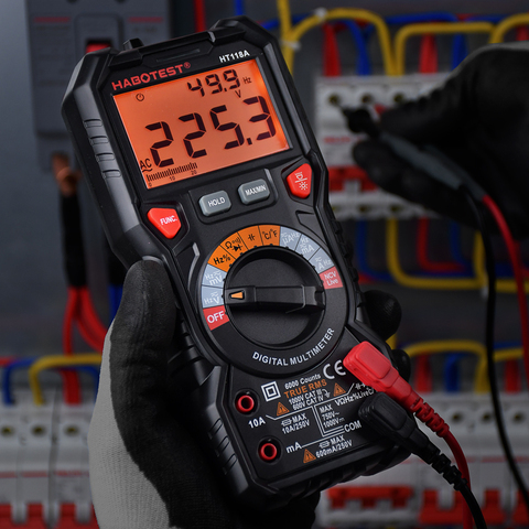 Multímetro Digital HABOTEST HT118A medidor de voltaje Auto de la gama de frecuencia de Transistor probador de resistencia de capacitancia AC DC 1000V 10A ► Foto 1/6