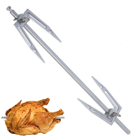 Pincho de pollo asado de acero inoxidable, accesorios de cocina horno, asador, barbacoa, tenedor para pollo a la parrilla, 32,5/38/41, 5/45cm ► Foto 1/6