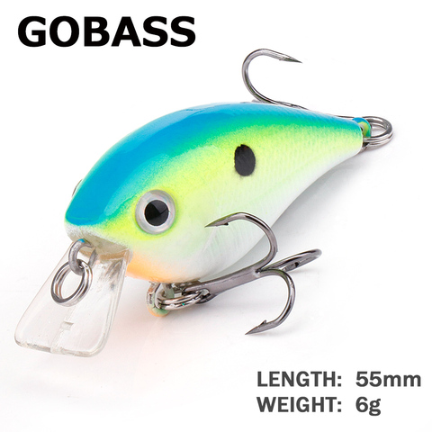 GOBASS Crankbait señuelos, aparejos de pesca nuevo 2022 ruido manivela de cebo Wobblers para Pike pesca cebo duro Artificial 55mm 6g ► Foto 1/6