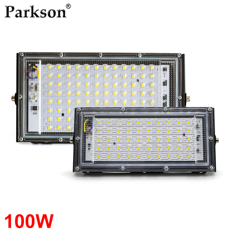 Reflector LED a prueba de agua IP65 100W 50W Reflector LED 220V AC 240V LED foco de luz de inundación iluminación de paisaje al aire libre ► Foto 1/6