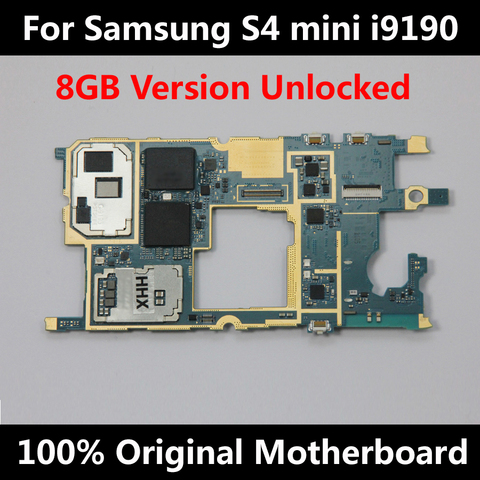 Para Original Samsung Galaxy S4 Mini i9190 i9195 teléfono placa base desbloqueada con Chips OS placa lógica buen funcionamiento ► Foto 1/1